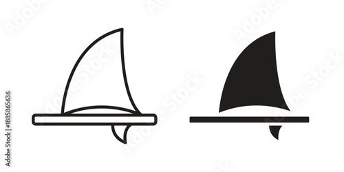 Windsurf icon elements. A modern flat and line icons set