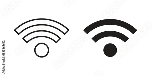 Wifi Signal icon elements. A modern flat and line icons set