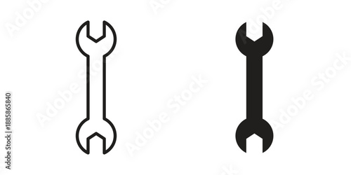 Wrench icon elements. A modern flat and line icons set