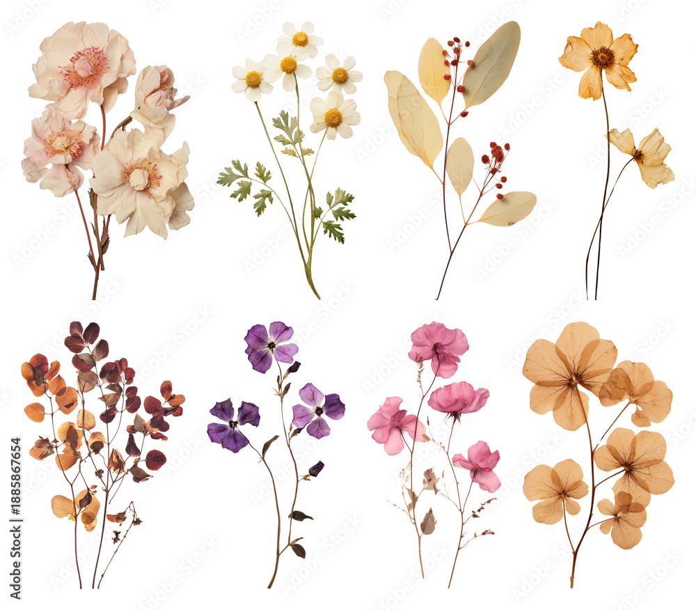 Fototapeta premium PNG Vintage floral botanical illustration on transparent background