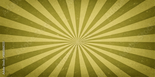 A vintage sunburst background featuring a grunge paper texture with retro brown rays and a dirty starburst pattern for a classic vector illustration design