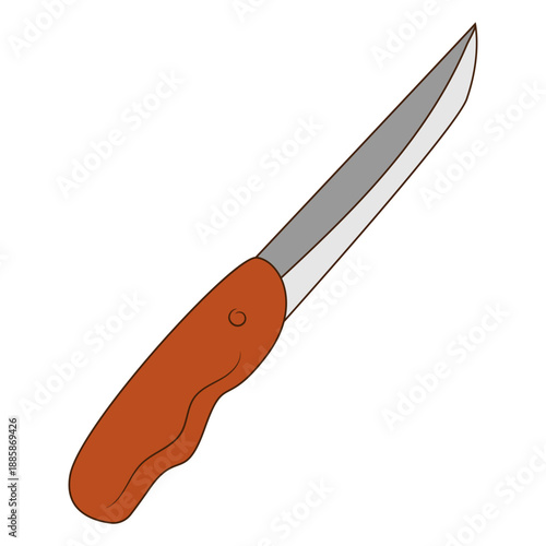 Sharp hunting knife illustration