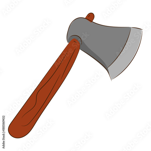 Wooden Handle Axe Illustration