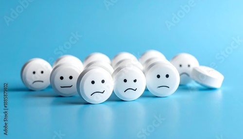 Sad pills - A conceptual image of mental health and depression.