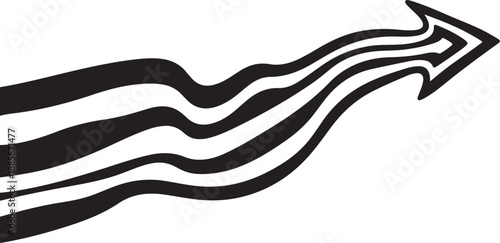 Black and white arrow pointing to the right direction