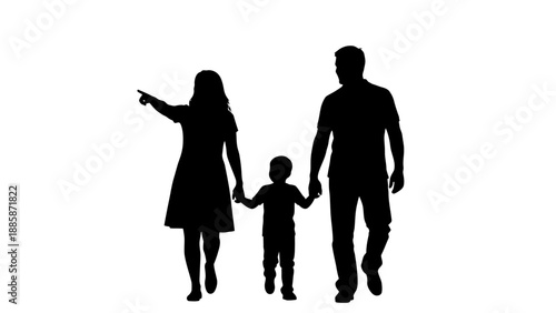 silhouette of a family