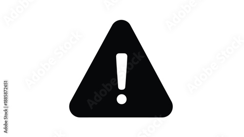 a black triangle with an exclamation mark inside a clear warning silhouette