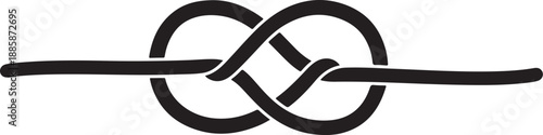 Simple black knot illustration on white background image