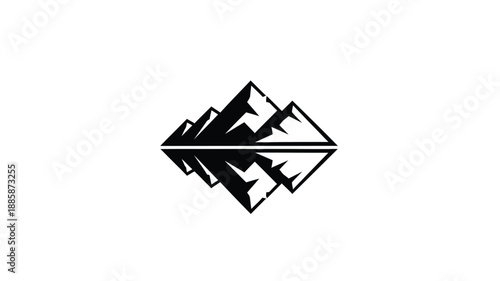 abstract geometric mountain range design in black and white a striking silhouette