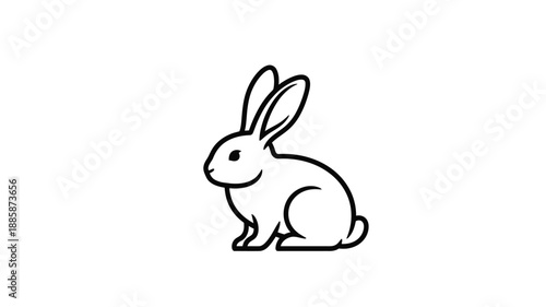 a simple line drawing of a rabbit standing minimalist design silhouette