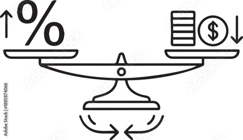 Stock Market Volatility Concept Minimal Line Art