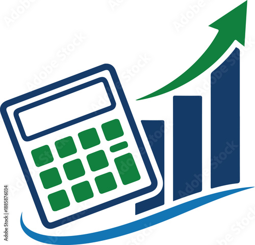 Financial calculation leading to business growth and profit analysis icon