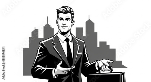 business man with laptop in office