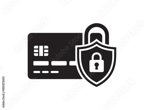 Secure payment protection icon silhouette