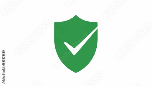 Green shield with white checkmark icon.