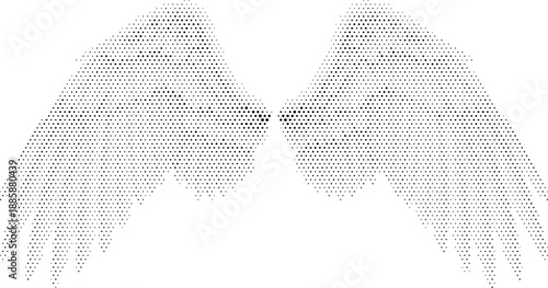 Halftone vector angel wings illustration for religious freedom and spiritual design themes