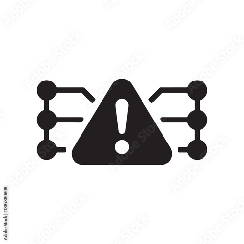 Cyber attack alert warning icon for network security and system protection