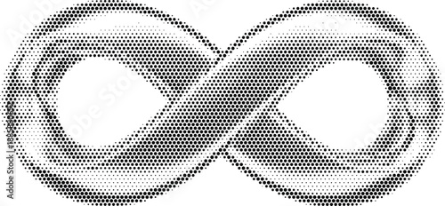 Infinity symbol loop for eternal connection and abstract design themes