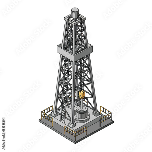 Oil Derrick Structure for Drilling Operations.