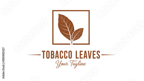 Tobacco Leaves Logo Design – Elegant Brown Leaf Icon for Organic Product Branding
