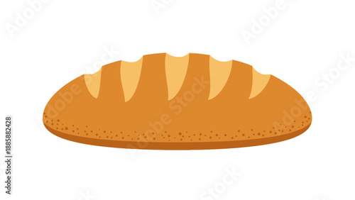 Fresh Bread Loaf Illustration – Flat Design Baked Food Icon