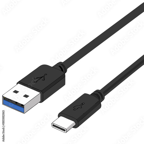 usb cable, power, connection, tech, electronics, technology, electrical, black, simple, minimalist

