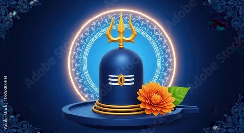 Lord Shiva Lingam Illustration  Hindu God, Mahadev Symbol, Indian Culture, Spirituality