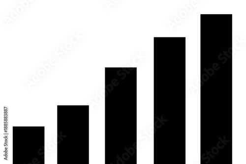 growth bar chart icon representing business growth, analytics, financial progress, statistics, and data visualization for marketing, reports, dashboards, and presentations.