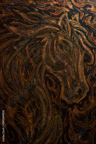 painting of the year of the fire horse on fabric