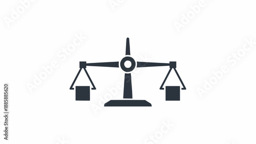 Simple Black Balance Scale Illustration Design.