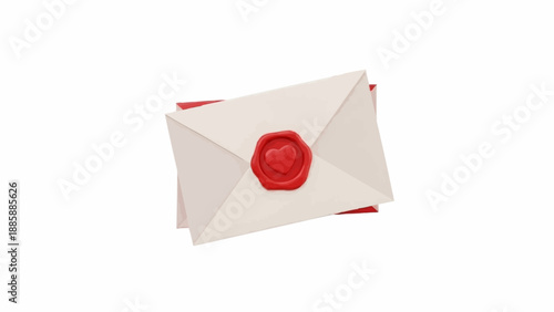 White Envelope with Red Wax Seal.
