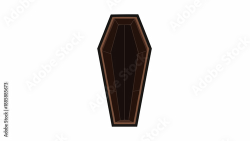 Quadro em tela Black Coffin Isolated on White Background.