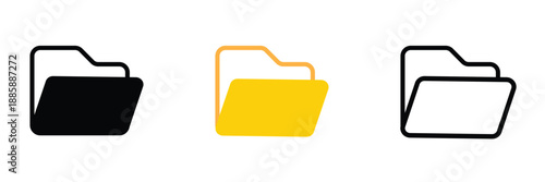 Folder icon set vector. folder sign and symbol, design for app, logo. file folder in flat style. computer files directory, line pattern, scheme made from empty maps. folder with network, data storage.