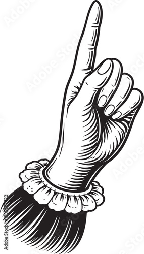 Single finger signal scene raised index hand representing idea warning and focus