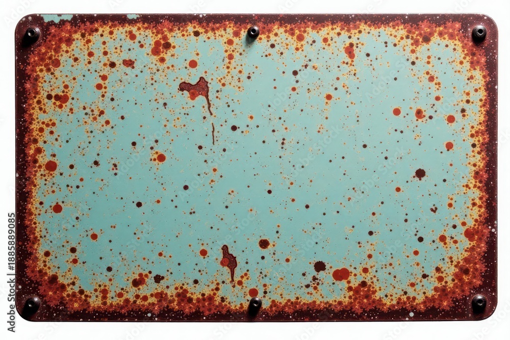 Fototapeta premium Faded paint, chipped enamel, heavy metal sign, isolated, grunge, antique