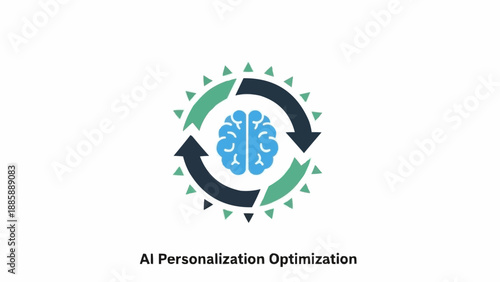 AI Brain Logo with Arrows and Stars.