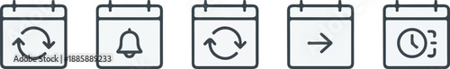 Calendar Action Minimal Outline Icon Set