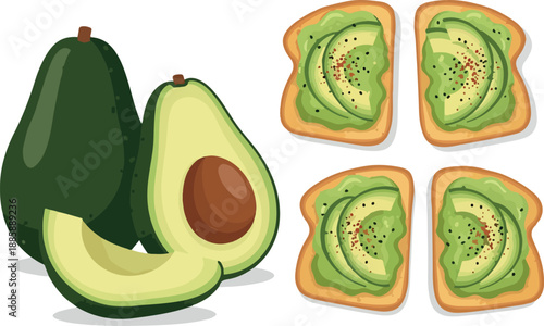 Healthy Avocado Toast and Fresh Avocados A Delicious and Nutritious Breakfast or Snack