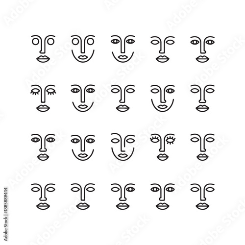 Minimal Abstract Face Line Pattern
