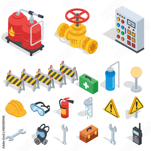 Industrial Safety Equipment and Tools Collection.