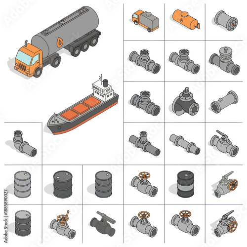 Industrial Pipes Fittings Valves and Containers.