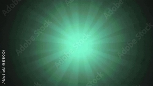 Bright green radiant light burst emanating from center with dark background