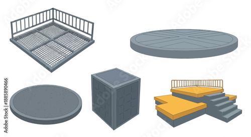 3D Rendering of Various Platform Designs.