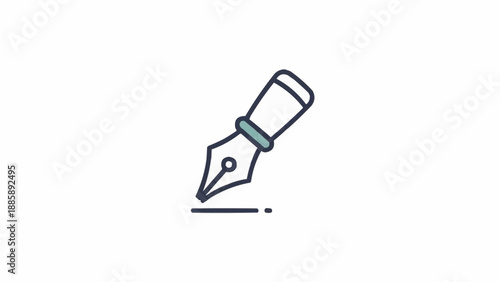 Elegant Fountain Pen Icon Illustrating Writing and Creativity.