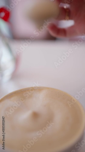 Wallpaper Mural Close up of creamy coffee foam. Concept of coffee with foam. Torontodigital.ca