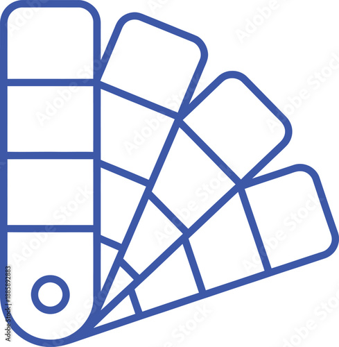 Blue color swatch fan palette