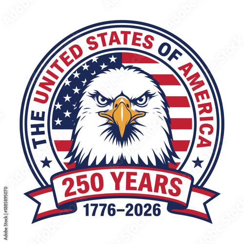 United States of America 250 Years Anniversary Eagle Badge 1776–2026