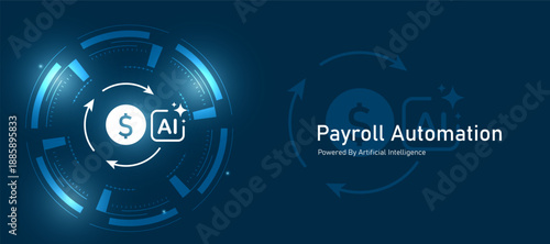AI-Powered Payroll Automation Icon with Intelligent Salary Processing System