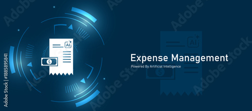 AI-Driven Expense Management Icon with Intelligent Cost Control Technology