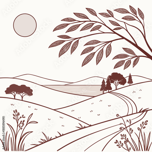 Serene countryside landscape